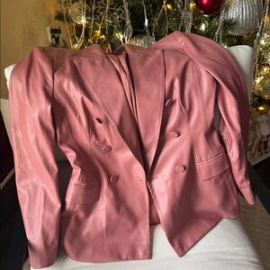 Zara Pink Double-Breasted Blazer